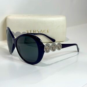 Versace Mod.4256-B sunglasses with purple frames and black lenses ,triple Medusa